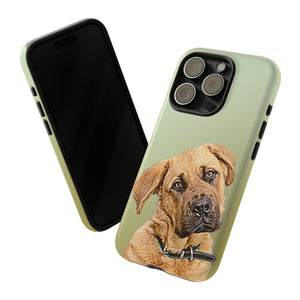 Custom Graphic Pet Portrait Art iPhone 15/14/13/12/11/10 X/8, Samsung Galaxy S10/S20/S21/S22, Samsung S20 FE/S21 FE, Google Pixel 5/6 Tough Phone Cases