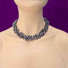 Load image into Gallery viewer, 3-Strand Twisted Tahitian Black Pearl Necklace, 19"