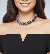 Load image into Gallery viewer, 3-Strand Twisted Tahitian Black Pearl Necklace, 19"