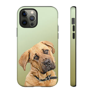 Custom Graphic Pet Portrait Art iPhone 15/14/13/12/11/10 X/8, Samsung Galaxy S10/S20/S21/S22, Samsung S20 FE/S21 FE, Google Pixel 5/6 Tough Phone Cases