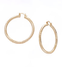 Load image into Gallery viewer, 14K Gold 49mm Hoop Earrings