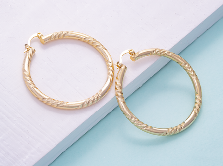 14K Gold 49mm Hoop Earrings