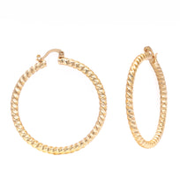 Load image into Gallery viewer, 14K Gold 49mm Round Hoop Earrings