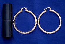 Load image into Gallery viewer, 14K Gold 49mm Round Hoop Earrings