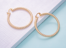 Load image into Gallery viewer, 14K Gold 49mm Round Hoop Earrings