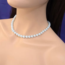 Load image into Gallery viewer, High Quality Pearl Necklace – 8mm, 18 inches Hand-Knotted with Stainless Steel Fish Hook Clasp