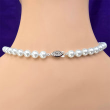 Load image into Gallery viewer, High Quality Pearl Necklace – 8mm, 18 inches Hand-Knotted with Stainless Steel Fish Hook Clasp