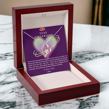 Load image into Gallery viewer, Forever Love Heart Pendant Necklace for Girlfriend – Personalized Gift Message Card
