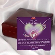 Load image into Gallery viewer, Forever Love Heart Pendant Necklace for Girlfriend – Personalized Gift Message Card