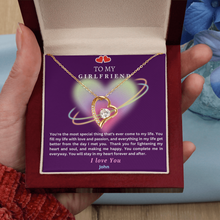 Load image into Gallery viewer, Forever Love Heart Pendant Necklace for Girlfriend – Personalized Gift Message Card