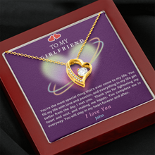 Load image into Gallery viewer, Forever Love Heart Pendant Necklace for Girlfriend – Personalized Gift Message Card