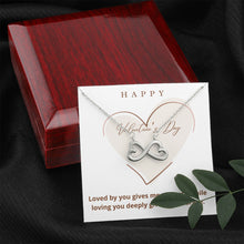 Load image into Gallery viewer, Infinite Loop White and Yellow Gold Pendant Necklace Jewelry for Girlfriend, Wife - Personalized Gift Message Card