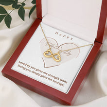 Load image into Gallery viewer, Infinite Loop White and Yellow Gold Pendant Necklace Jewelry for Girlfriend, Wife - Personalized Gift Message Card