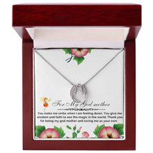 Load image into Gallery viewer, Wishbone Crystal Necklace - Jewelry Gift for God Mother - Personalized Message Card