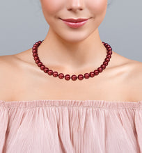 Load image into Gallery viewer, Dark Red Pearl Statement Necklace, 18 inches