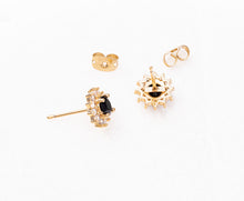 Load image into Gallery viewer, Black Onyx Halo Earrings for Women