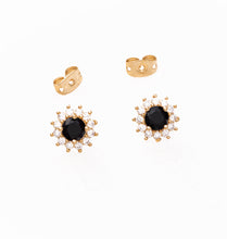 Load image into Gallery viewer, Black Onyx Halo Earrings for Women

