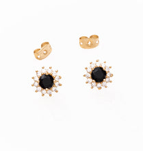Load image into Gallery viewer, Black Onyx Halo Earrings for Women