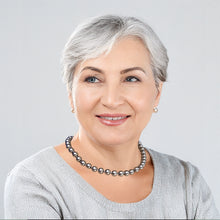 Load image into Gallery viewer, Tahitian Silver Pearl Necklace & Bracelet Set – 10mm, 18"+8"