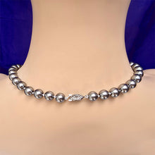 Load image into Gallery viewer, Tahitian Silver Pearl Necklace & Bracelet Set – 10mm, 18"+8"