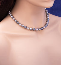 Load image into Gallery viewer, Tahitian Silver Pearl Statement Necklace, 18 inches
