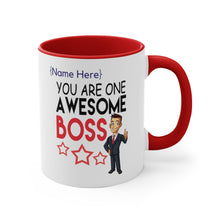 Load image into Gallery viewer, One Awesome Boss 11oz Custom Accent Mug for Him