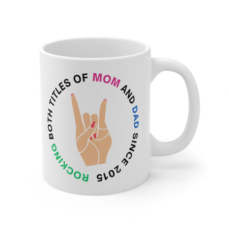 Rocking Single Dad Personalized Mug, Gift for Father, 2 Sided Custom 11oz Mug