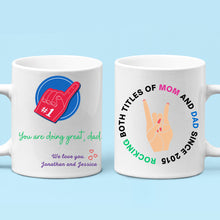 Load image into Gallery viewer, Rocking Single Dad Personalized Mug, Gift for Father, 2 Sided Custom 11oz Mug