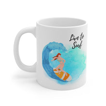 Load image into Gallery viewer, Personalized Ceramic Mug Gift for Surfers, 2 Sided Custom 11oz Mug