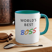 Load image into Gallery viewer, World's Best Boss Ceramic Accent Coffee Mug, 11oz