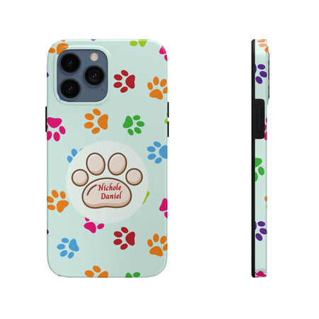 Paws Print Tough Cover for iPhone 14/13/12/11/10 X/8/7 and iPhone SE Phone Cases