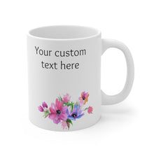 Load image into Gallery viewer, Personalized Flower Butterfly Mug, 2 Sided Custom 11oz Mug