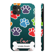 Load image into Gallery viewer, Dog Love Paws Personalized Tough Cover for iPhone 14/13/12/11/10 X/8/7 and iPhone SE Phone Cases
