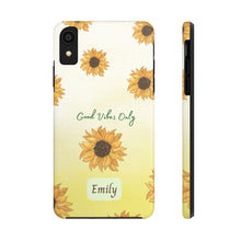 Load image into Gallery viewer, Sunflower Good Vibes Personalized Tough Cover for iPhone 14/13/12/11/10 X/8/7 and iPhone SE Phone Cases
