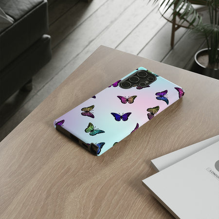 Colorful Butterfly iPhone 15/14/13/12/11/10 X/8, Samsung Galaxy S10/S20/S21/S22, Samsung S20 FE/S21 FE, Google Pixel 5/6 Tough Phone Cases