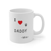 Load image into Gallery viewer, On the Dad&#39;s Shoulder Personalized Mug, Gift for Father, Father’s Day Mug, 2 Sided Custom 11oz Mug
