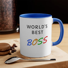 Load image into Gallery viewer, World's Best Boss Ceramic Accent Coffee Mug, 11oz
