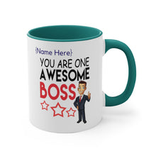 Load image into Gallery viewer, One Awesome Boss 11oz Custom Accent Mug for Him