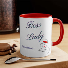 Load image into Gallery viewer, Boss Lady Personalized 11oz Accent Mug for Entrepreneur