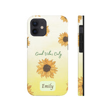 Load image into Gallery viewer, Sunflower Good Vibes Personalized Tough Cover for iPhone 14/13/12/11/10 X/8/7 and iPhone SE Phone Cases
