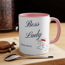 Load image into Gallery viewer, Boss Lady Personalized 11oz Accent Mug for Entrepreneur