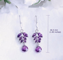 Load image into Gallery viewer, Purple Amethyst Dangle Drop Earrings