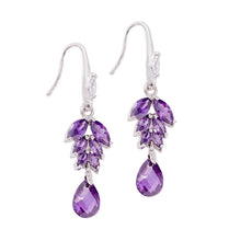 Load image into Gallery viewer, Purple Amethyst Dangle Drop Earrings
