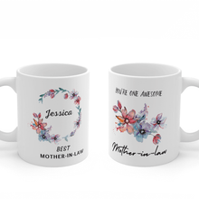 Load image into Gallery viewer, Awesome Mother-in-law Personalized Flower Mug for Mother's Day Gift, 11oz