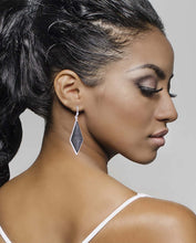 Load image into Gallery viewer, Labradorite Resin White Gold Plated French Hook Dangle Earrings