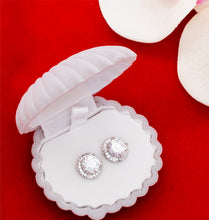 Load image into Gallery viewer, Men's Women's Faux Diamonds Cubic Zirconia Halo Stud Earrings, 11mm