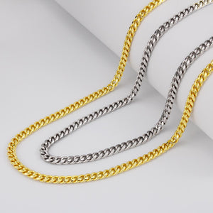 Cuban Link Fashion Gold Stainless Steel Chain for Boyfriend, Anniversary Gift for Husband