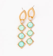 Load image into Gallery viewer, Pastel Green Opal Gold Drop Earrings