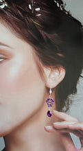 Load image into Gallery viewer, Purple Amethyst Dangle Drop Earrings