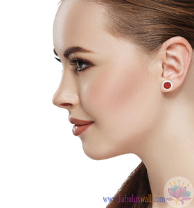 Men's Women's Faux Diamonds Cubic Zirconia Halo Stud Earrings, 11mm